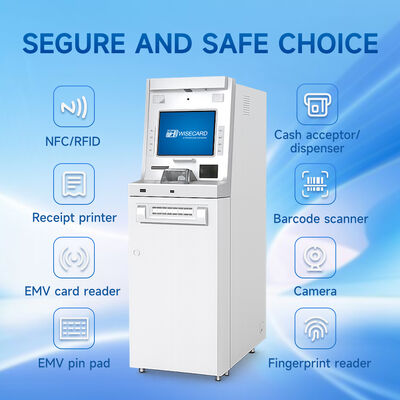 Wisecard High Bulk Cash Storage ATM Automatic Teller Machine with 12,000 Bill Capacity Banking-Grade Security and Multi-Currency Compatibility